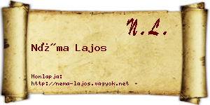 Néma Lajos névjegykártya
