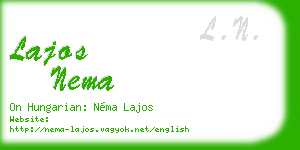 lajos nema business card
